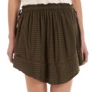 IRO Silk Army Green Mini Skirt